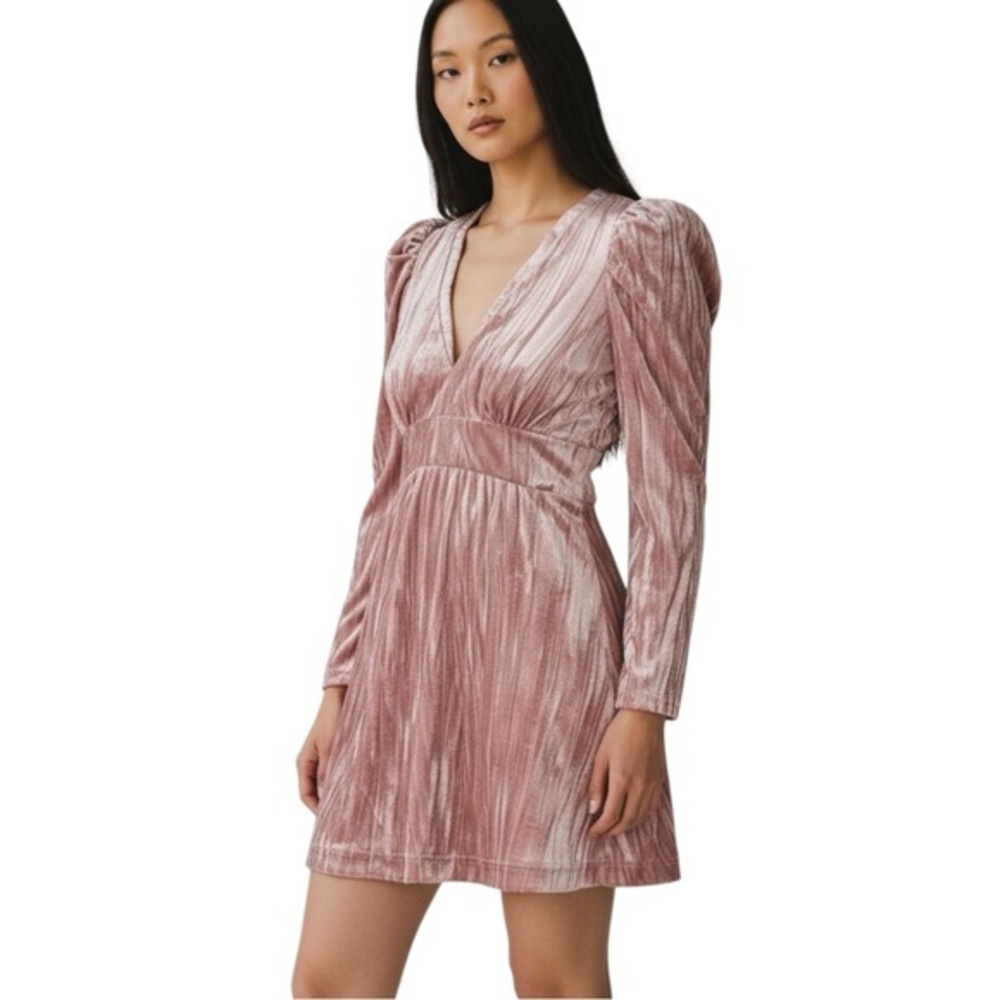 Rachel Parcell Pink Velvet Mini Dress 14 Holiday Party Romantic Luxe Feminine
